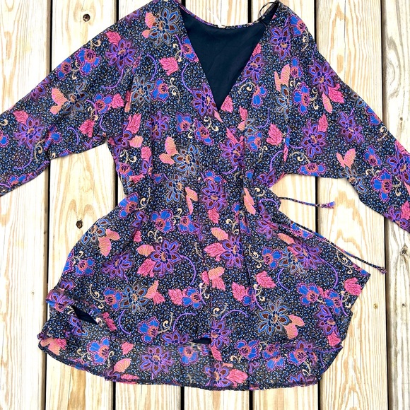 Free People Teegan Mini Dress in Twilight Combo  Size S MSRP $128 - Picture 1 of 14